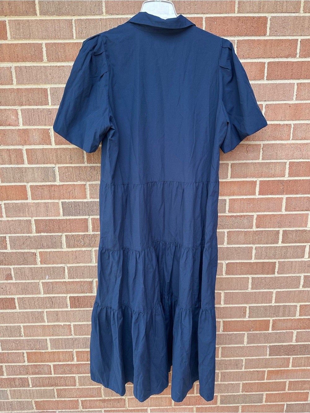 Brochu Walker The Havana Maxi Dress Women’s XL Navy Tiered Short Puff Sleeves - Picture 11 of 14